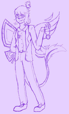 OC, full body sketch with no colour/shading.