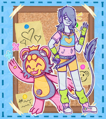 Full body with scene elements